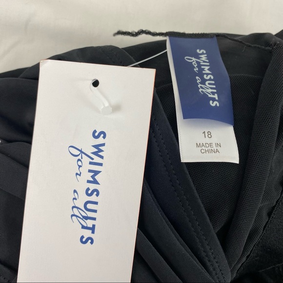 Swimsuits For All Halter Tankini Top Black 18 New - Picture 9 of 10